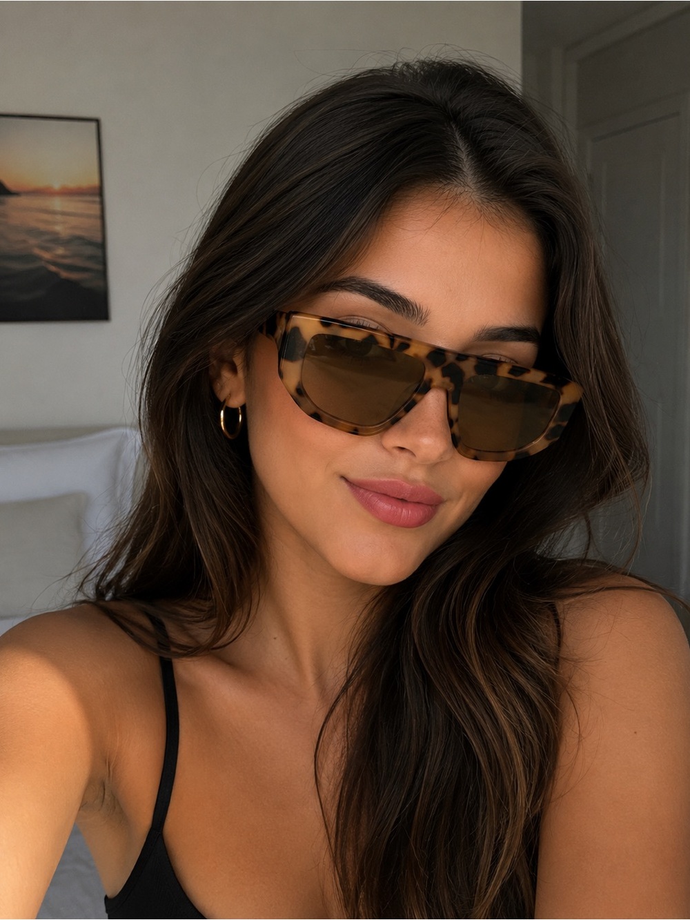 Tortoiseshell Cat-Eye Sunglasses - Brown